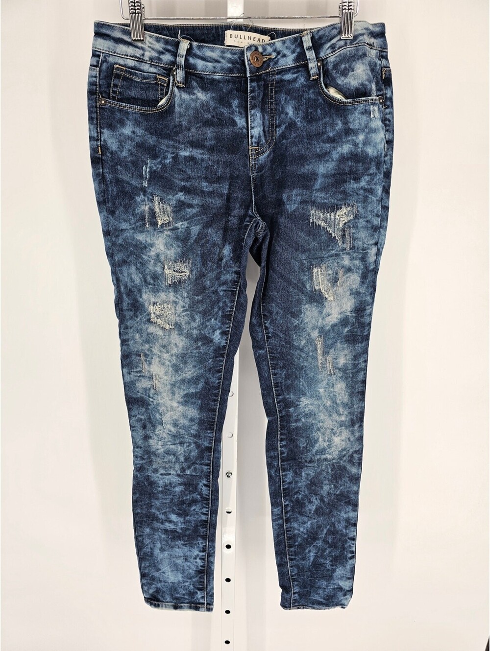 Bullhead Denim Co Womens Sz XL Skinny Blue Jeans Stone Wash Stretchy